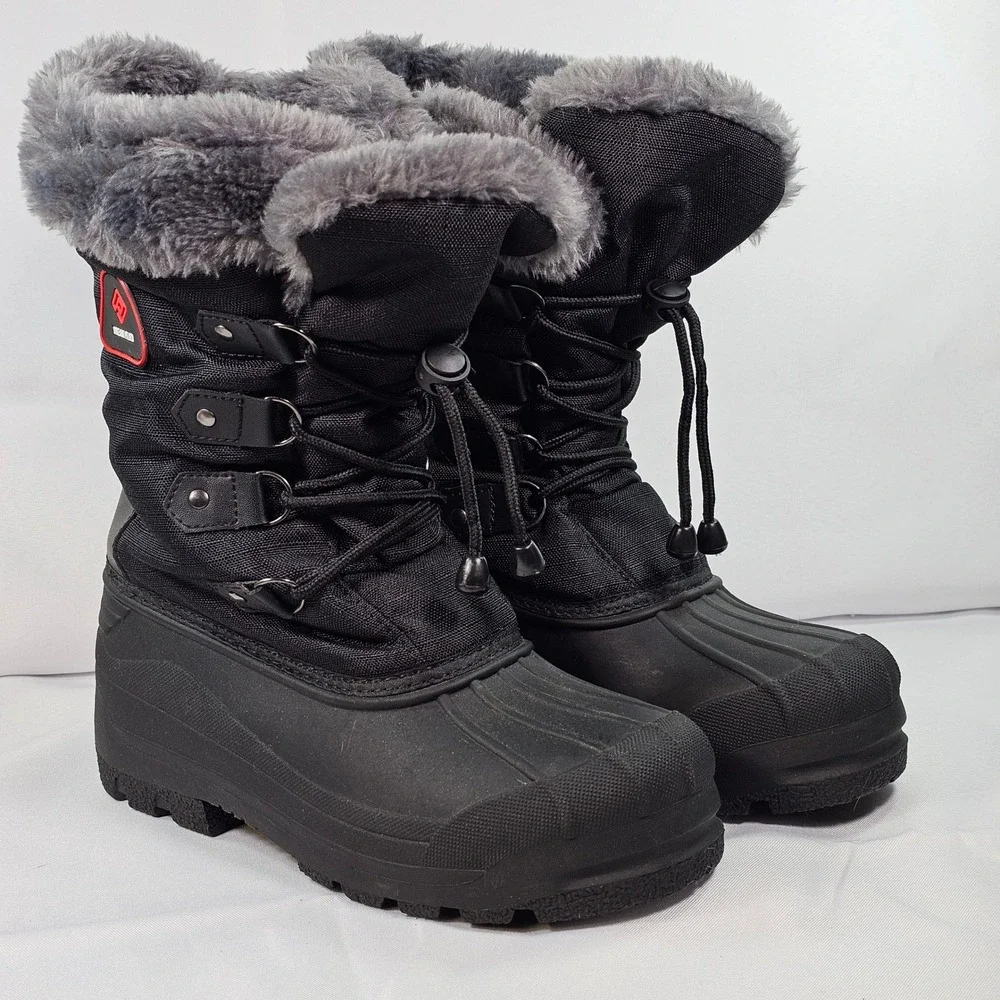 Dream Pairs Womens 6 Black Thinsulate Winter Snow Boots Fur Lined Waterproof New
